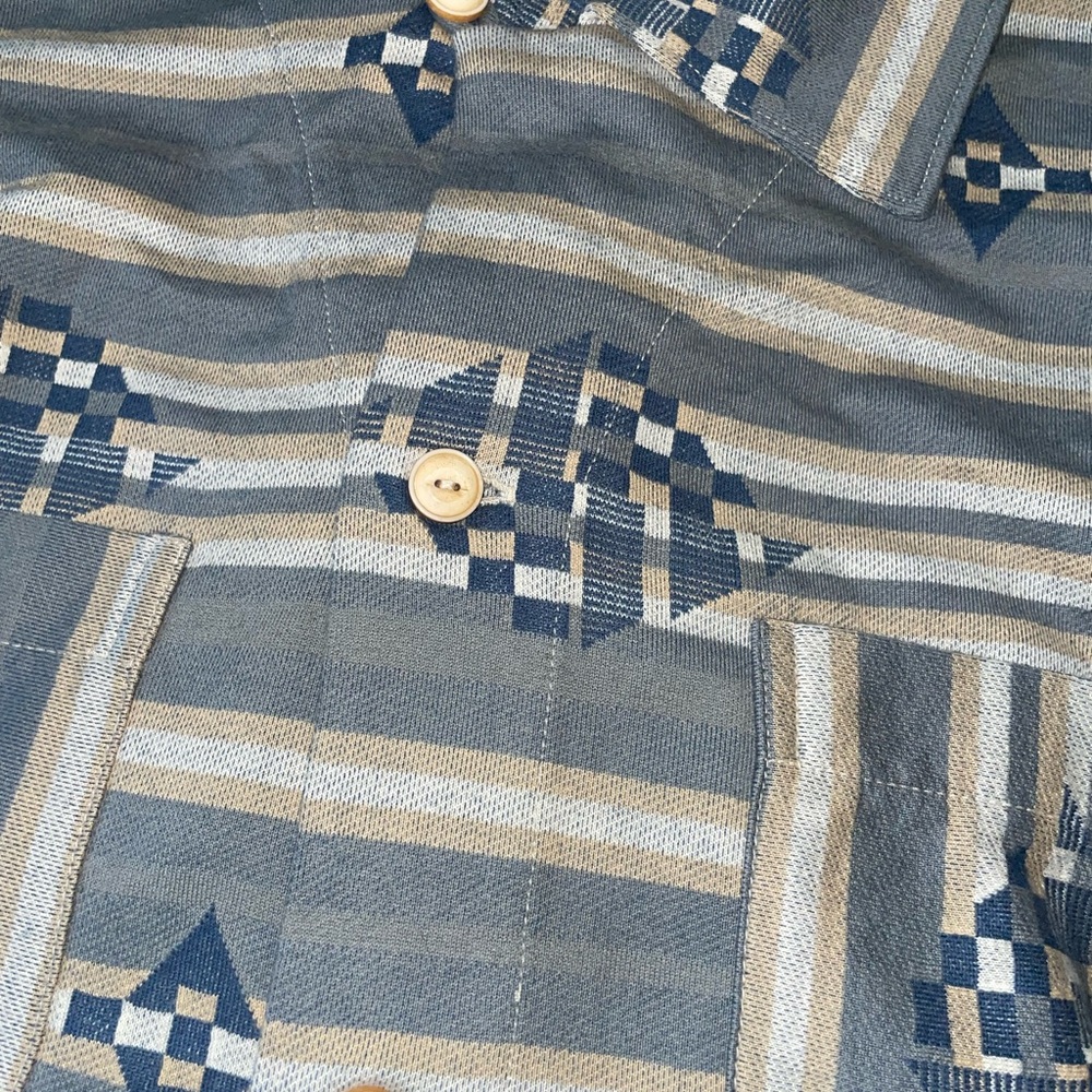 RRL Indigo Jacquard Knit Shirt - Picture 3 of 11